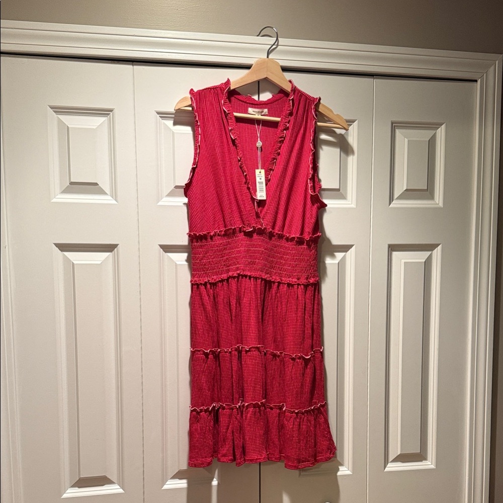 Max Studio Crimson Sleeveless Midi Dress